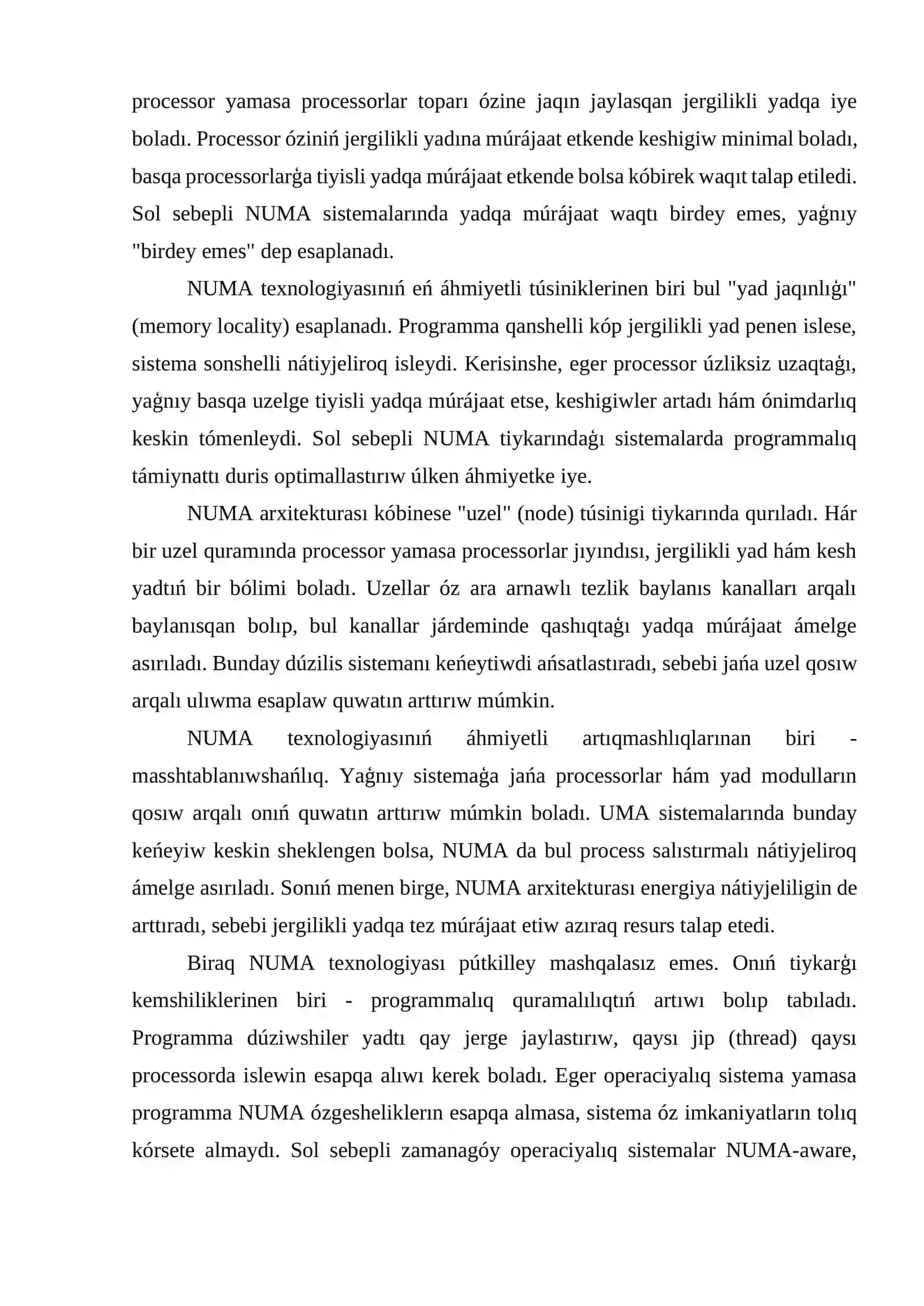 Yadqa bir qıylı bolmaǵan ruxsatlılıq texnologiyası, NUMA hám ccNUMA arxitekturası, kesh bekkemligi 4