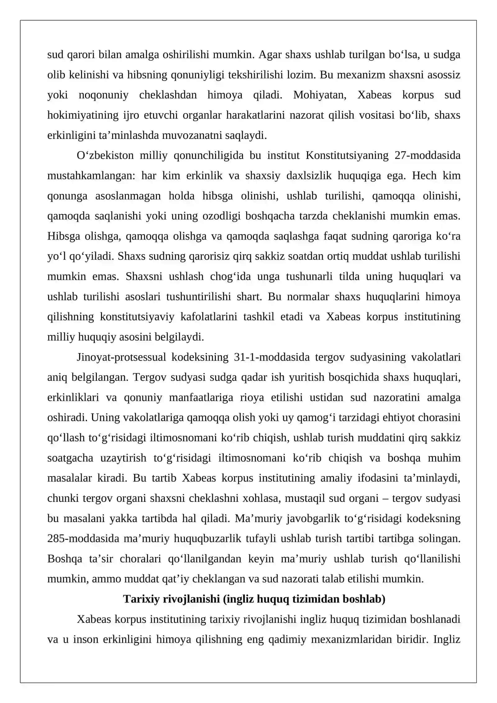 Milliy qonunchiligimizda Xabeas Korpus institute 4