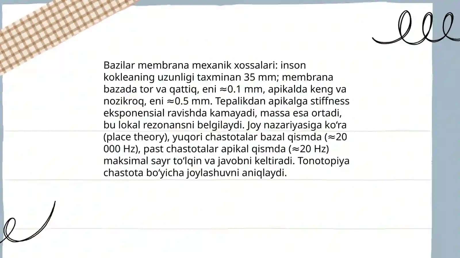 Koxlear apparat va uning xususiyatlari 4