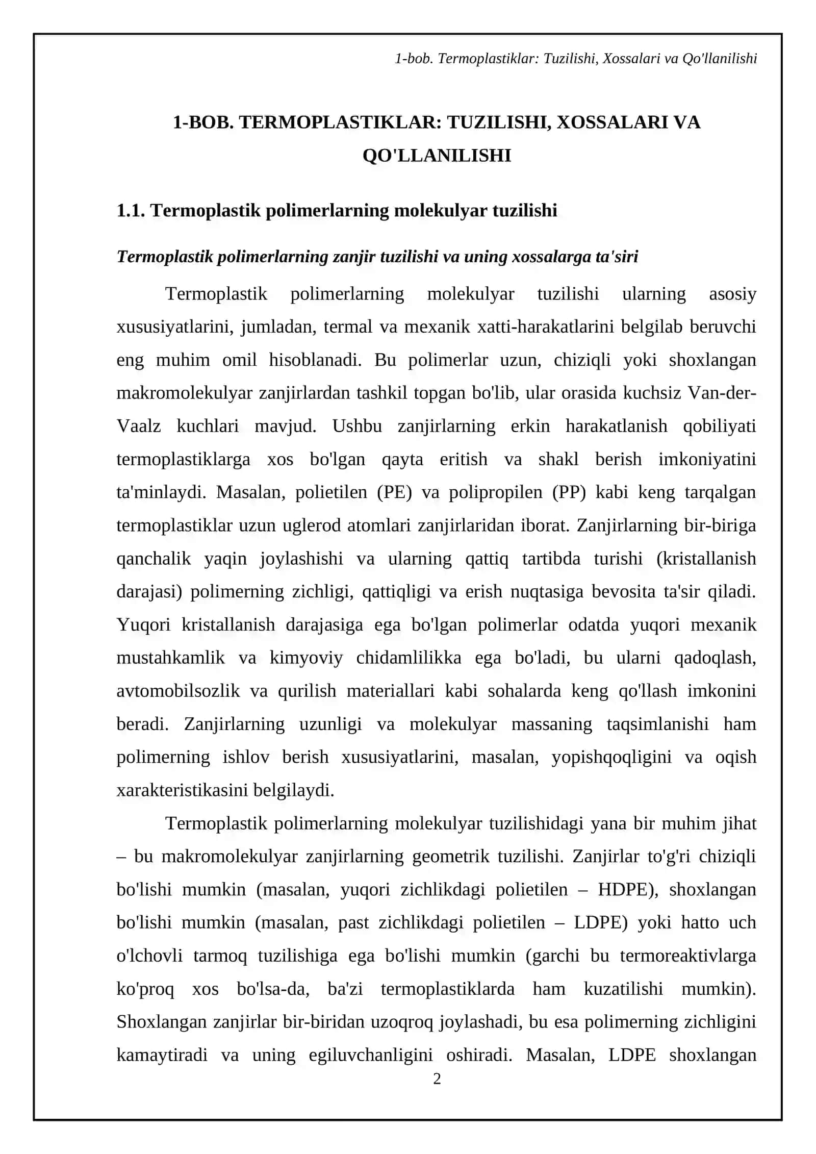 Termoplastik va termoreaktiv plastmassalarni oʻrganish 4