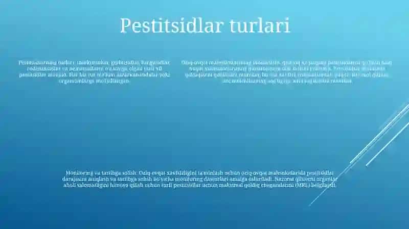 Oziq-Ovqat Mahsulotlarining Pestitsidlar Bilan Ifloslanishi 4