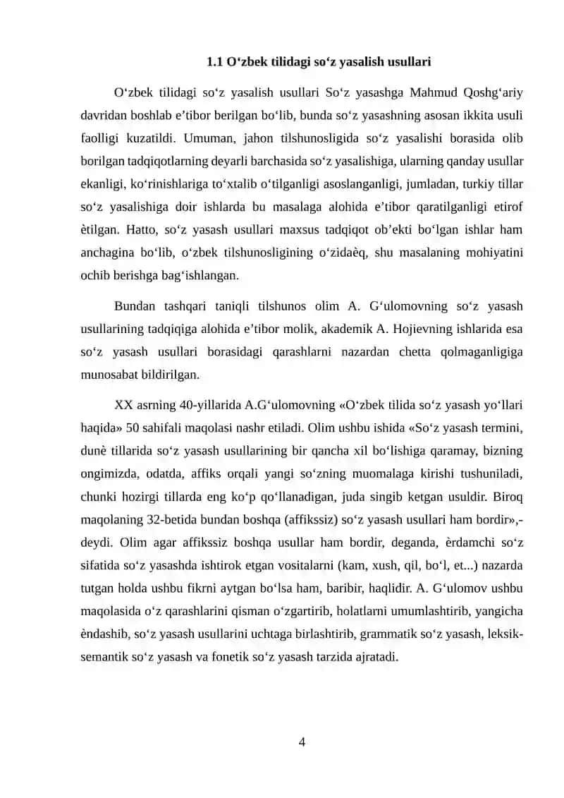 So‘z yasashning o‘zbek tillaridagi usullari 4