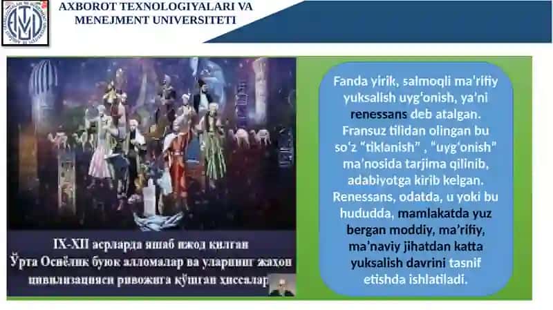 IX-XIII ASRLARDA MOVAROUNNAHRDA MADANIYAT VA SAN’AT TARAQQIYOTI 4