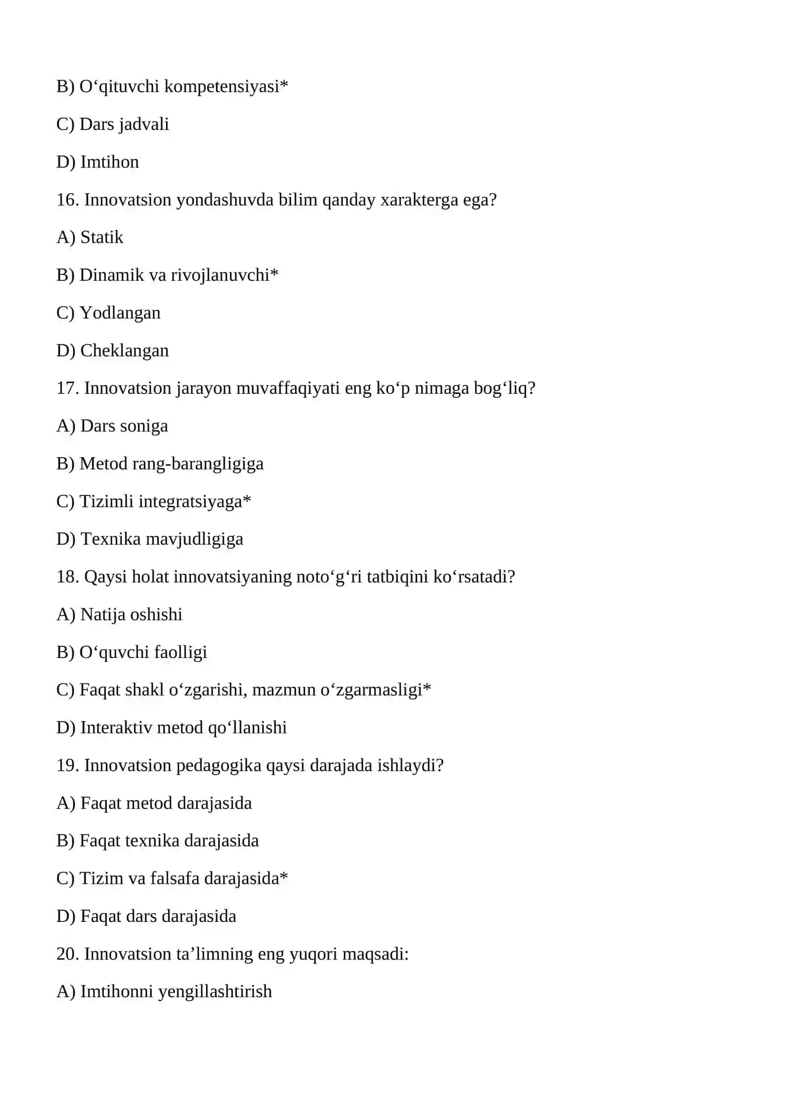 O'yin - maktabgacha  yoshdagi bolalarning asosiy faoliyati sifatida  test 4
