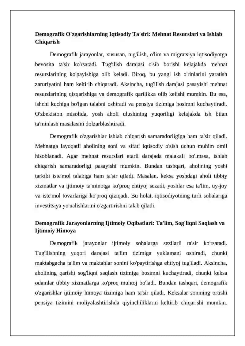 Demografik jarayonlarning ijtimoiy-iqtisodiy ahamiyati 4