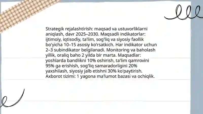 Yoshlarga oid davlat siyosatining izchil va samarali tashkil etish 4