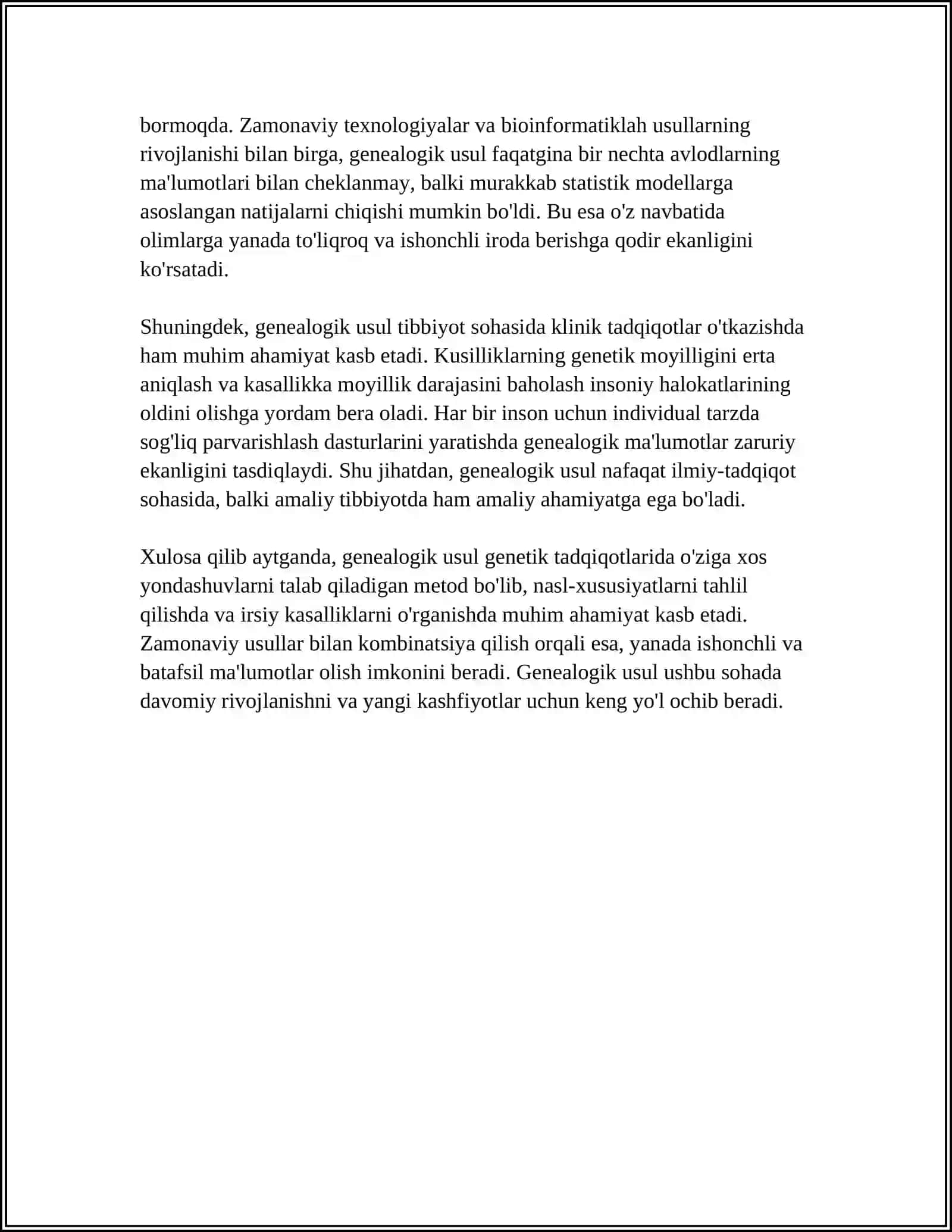 ODAM GENETIKASI OʻRGANISH USULLARI GENEOLOGIK VA EGIZAKLAR USULI 4