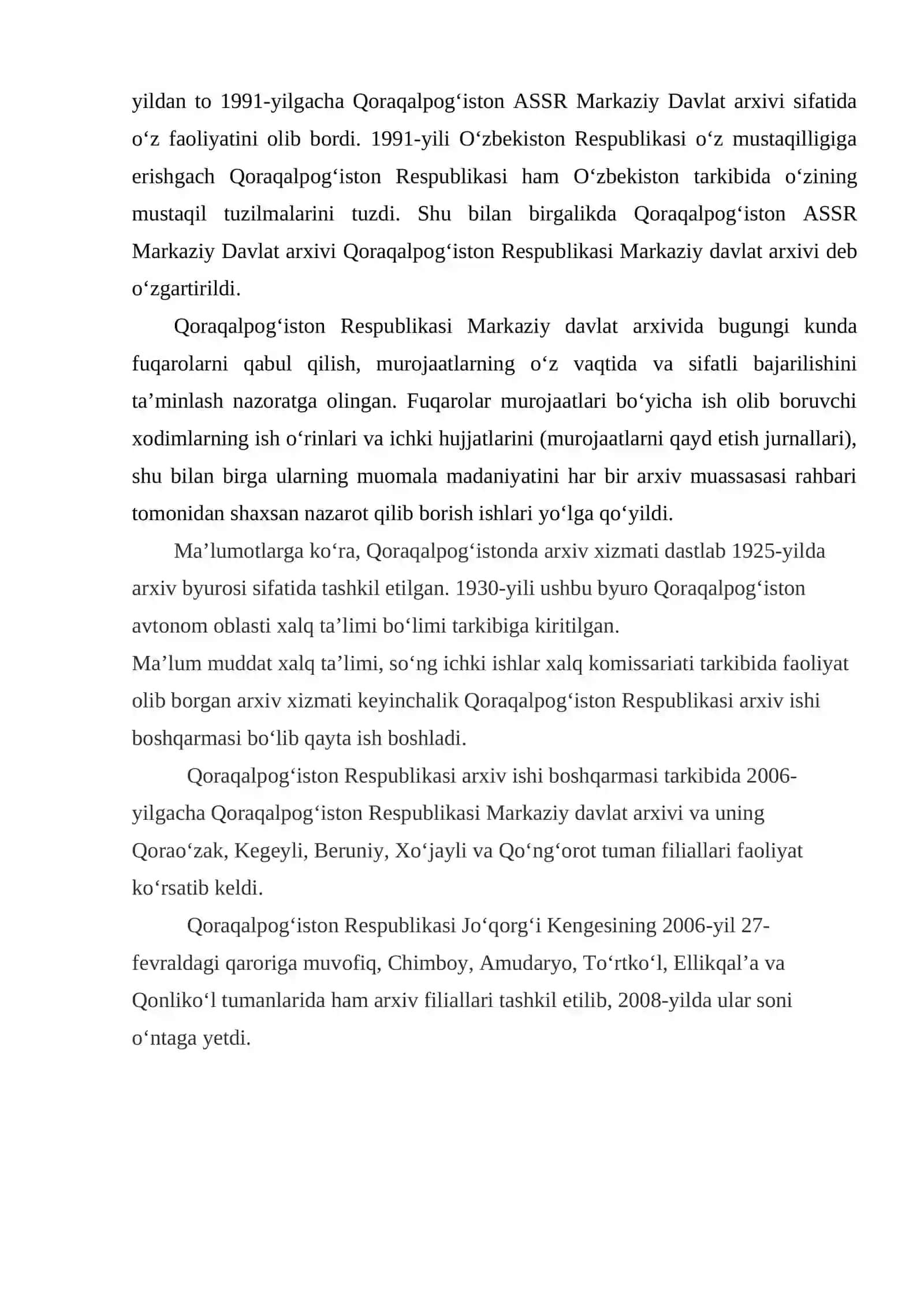 Qoraqolpogʻiston Respublikasi Markaziy davlat arxivi va filiallari 4
