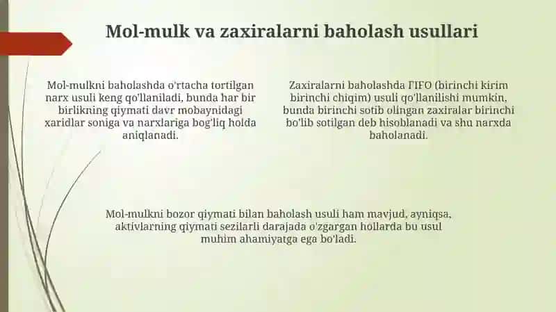 O'zbekiston Respublikasi Korxonalarida Hisob Siyosati 4