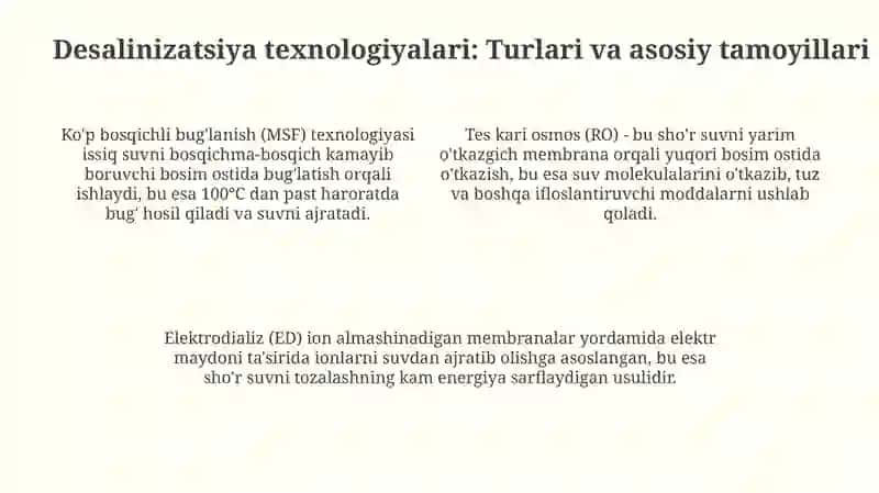 O'zbekistonda sho'rlangan suv muammosi 4