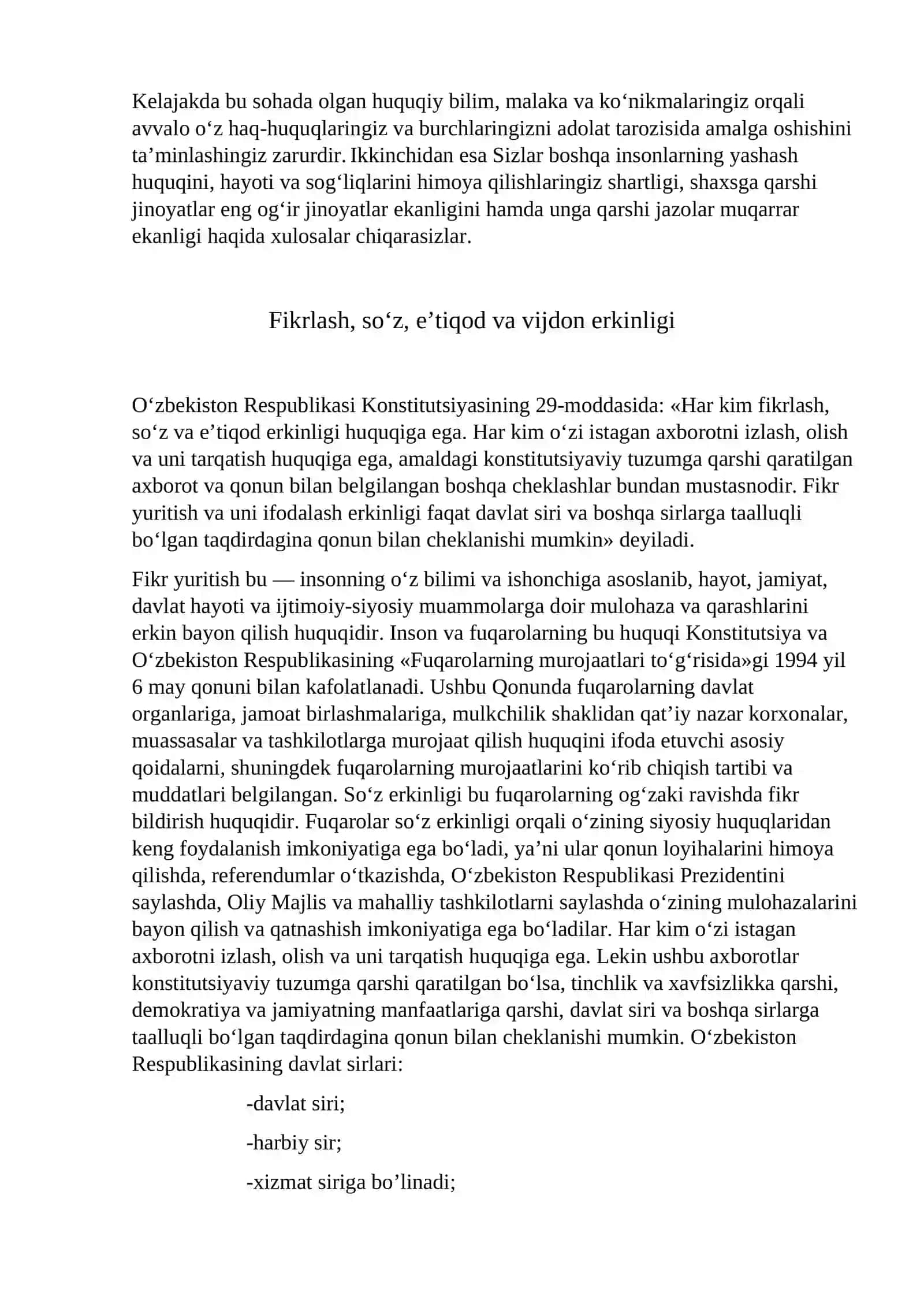 Shaxsiy huquq va erkinliklar: yangicha yondashuvlar va xalqaro standartlar 4