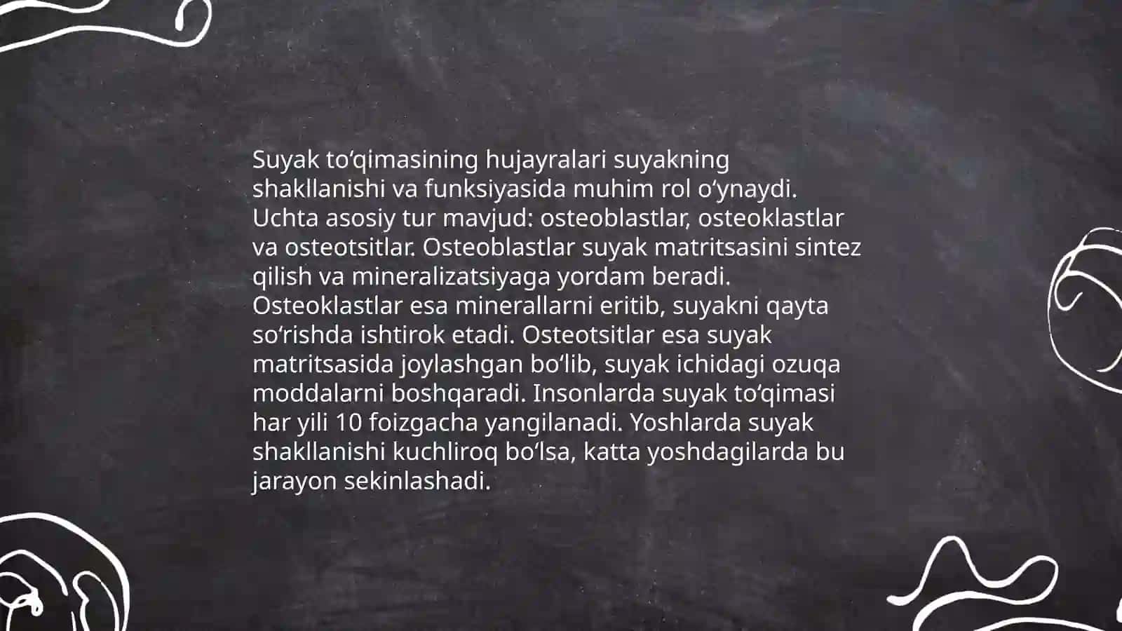 Odam suyaklarning xilma-xilligi, tuzilishini o‘rganish 4