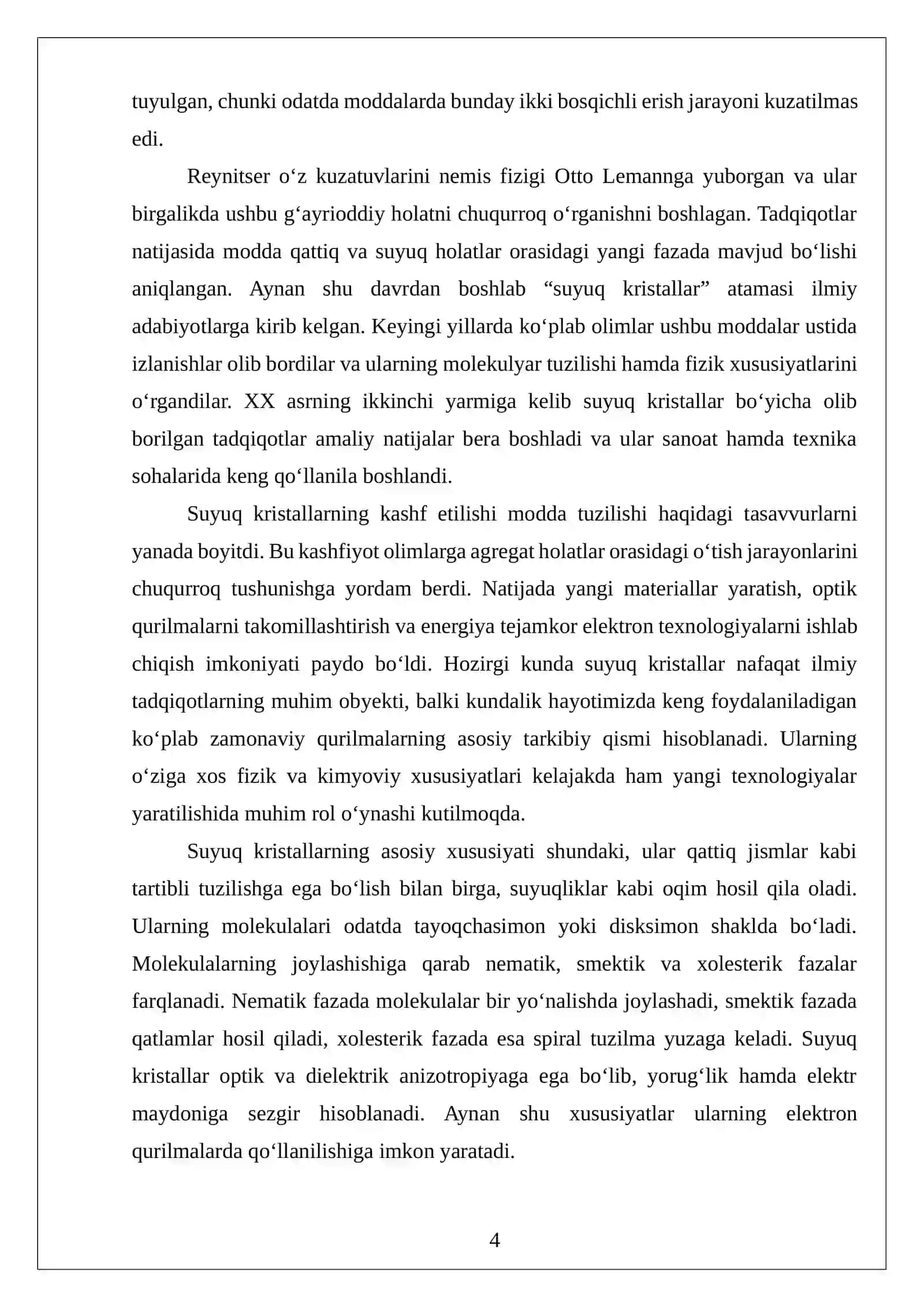 Suyuq kristallar-qatttiq va suyuq holat o'rtasidagi farq 4
