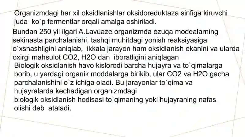 Oksidlanish qaytarilish reaksiyalari ishtirok etuvchi fermentlar 4