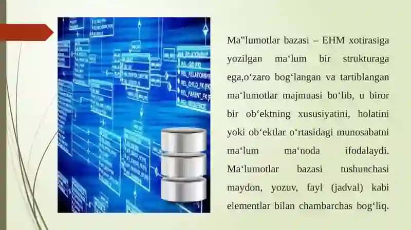 Ma‘lumotlarbazasini tashkil etish va boshqarish 4