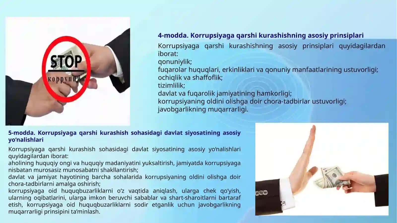 O’zbekistonda korrupsiyaga qarshi kurash tug’risida qonun 4
