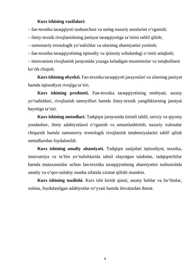 Fan-texnika taraqqiyotining mohiyati va ahamiyati va uning asosiy yo'nalishlari 4