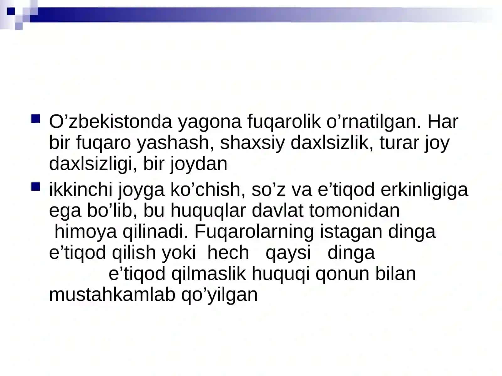 O’ZBEKISTONDA INSON HUQUQLARI VA ERKINLIKLARI KAFOLATI. SUD HOKIMIYATI 4