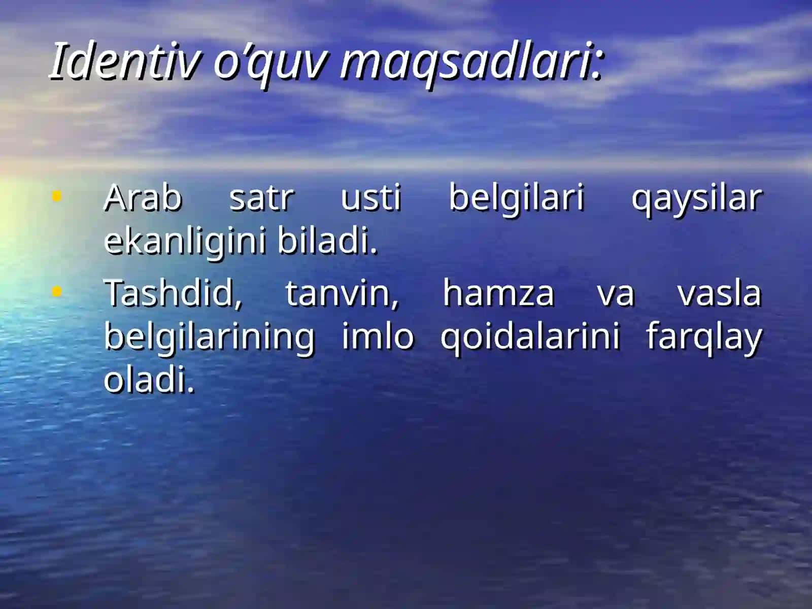 Arab satr usti belgilari. 4