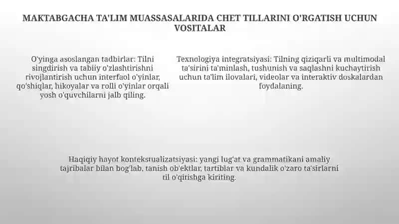 Maktabgacha TaʼLimda Chet Tili OʻQitish Vositalari Va Mashqlar Tizimi 4