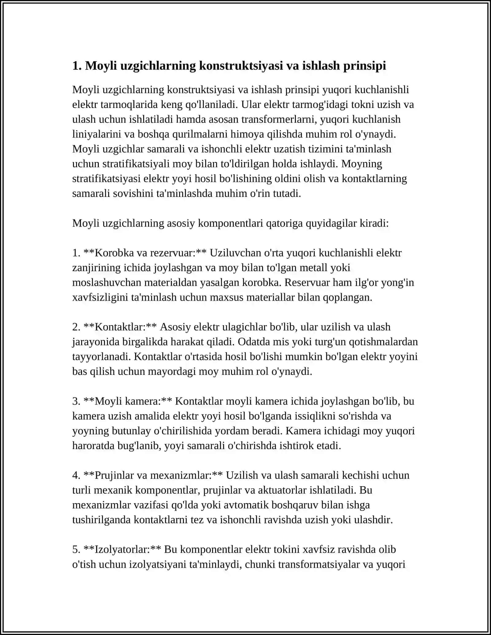 MOYLI, HAVO VA NAGRUZKA UZGICHLAR 4