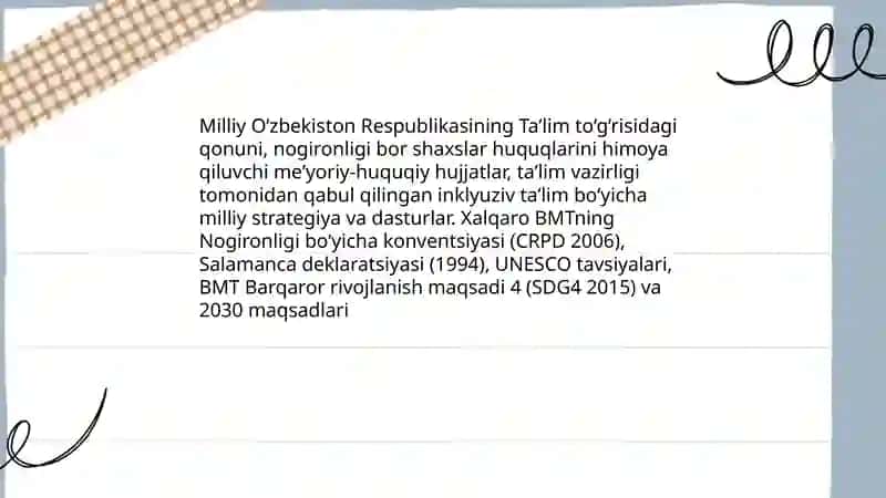 Maxsus va inklyuziv taʼlim Usmonova Yulduz 4