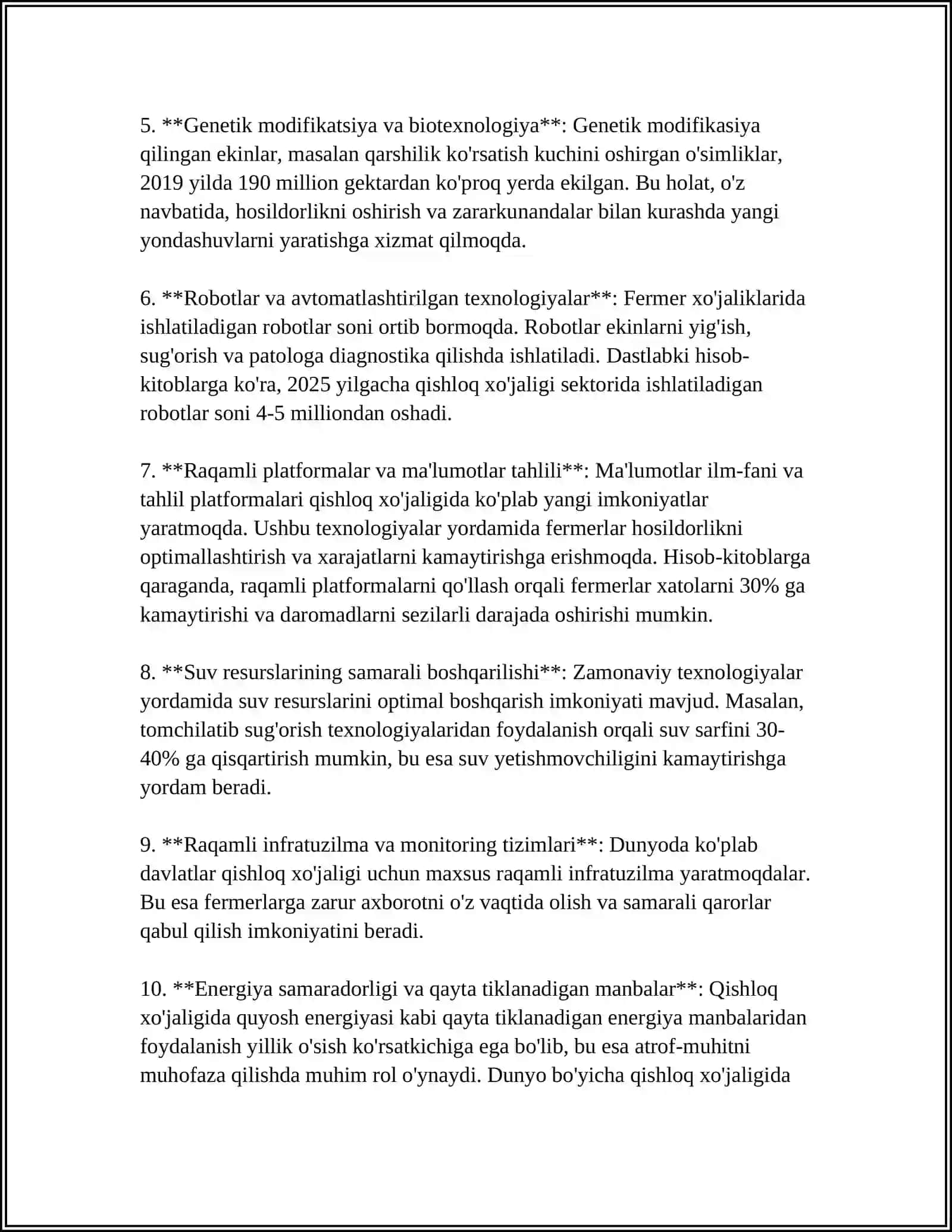 MUSTAQIL ISH Mavzu: QISHLOQ XO’JALIGI VA SANOAT SOHASIDAGI O’ZGARISHLAR 4