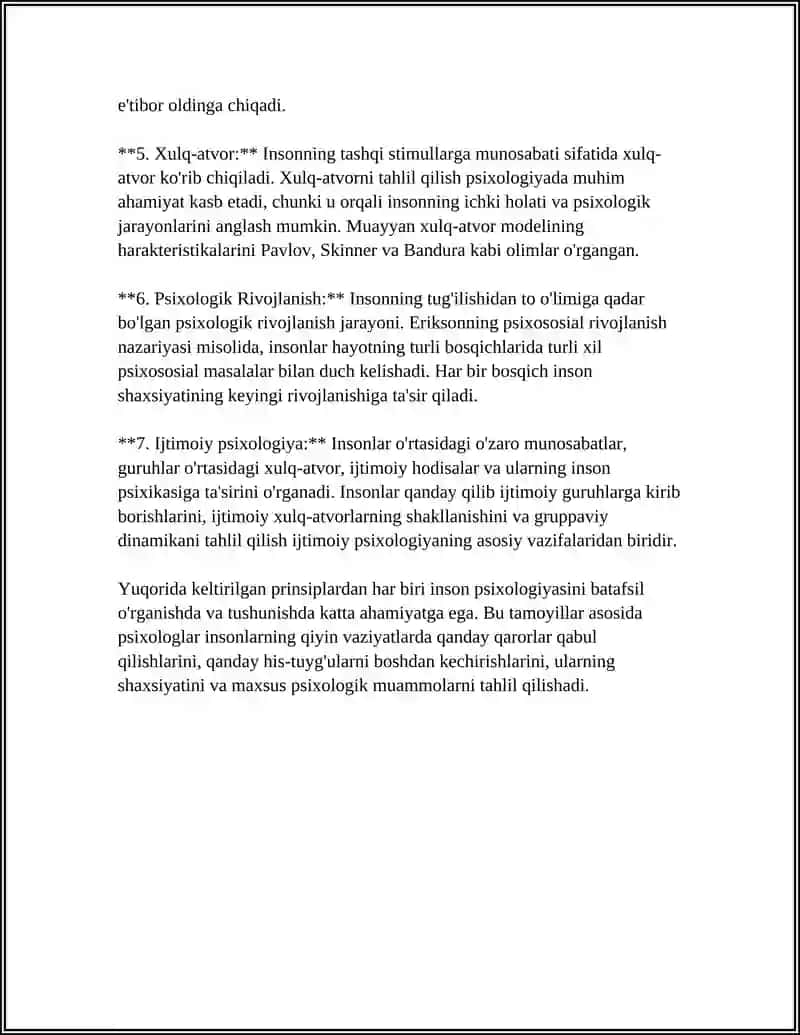 BOLA PSIXIKASINI OʻRGANISH PRINSIPLARI VA PSIXOLOGIK TADQIQOTNI OʻTKAZISH SHAKLLARINING TAHLILI 4