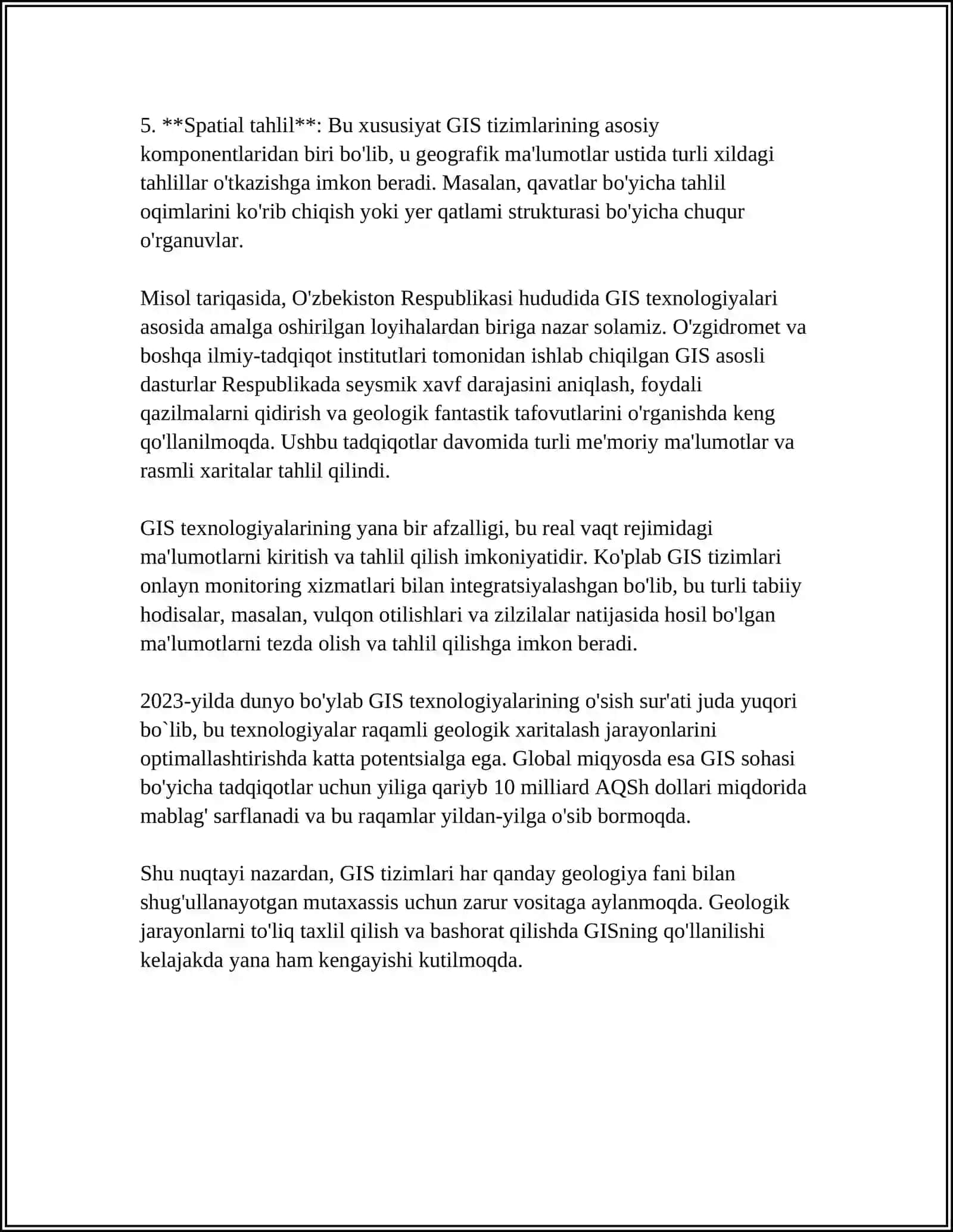 GEOLOGIYA VA KONCHILIK ISHI SOHASIDA IXTIYORIY GIS TIZIMINI QÕLLASH MUOMMOLARI 4