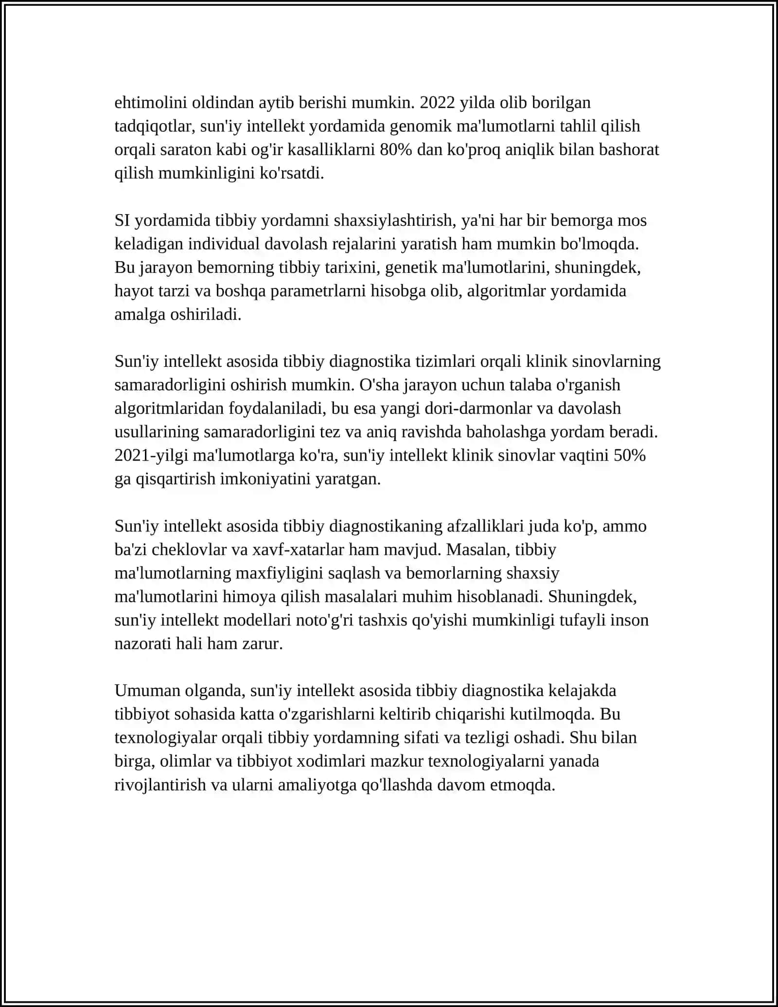 SUN’IY INTELLEKT DASTURIY VOSITALARI ASOSIDA BOSH MIYA RAK KASALLIGINI ANIQLASH DASTURINI ISHLAB CHIQISH 4