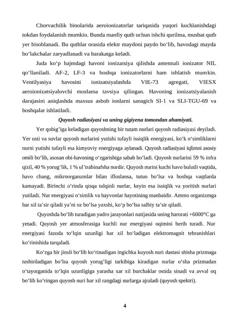 Aeroionizatsiya va uning gigiyena tomondan ahamiyati 4