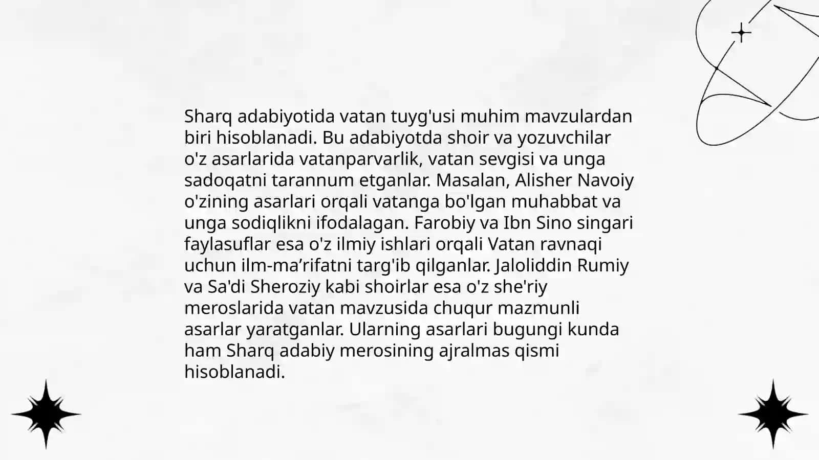 Eng qadimgi Sharq adabiyotida vatanparvarlik ģoyalari 4