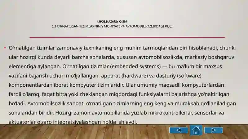 AVTOMOBILSOZLIKDA O‘RNATILGAN TIZIMLAR (ECU, ABS, ADAS) KURS ISHI 4
