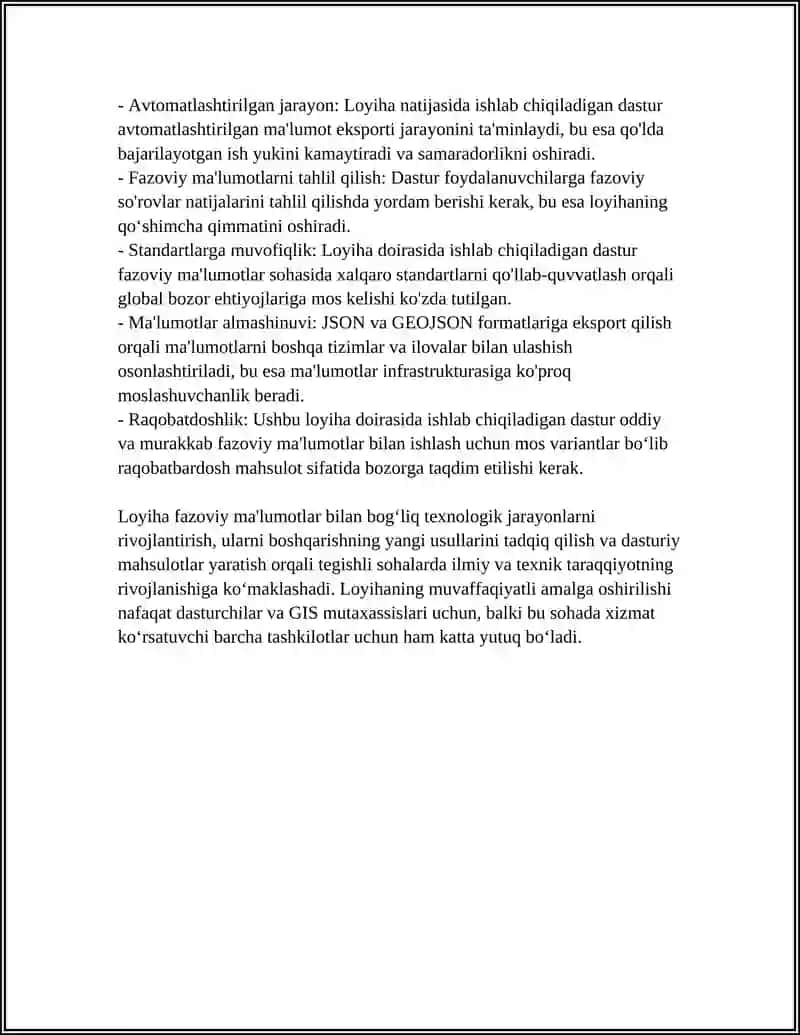 FAZOVIY SÒROVLAR NATIJALARINI JSON/GEOJSON FORMATIGA EKSPORT QILISH DASTURINI ISHLAB CHIQISH 4