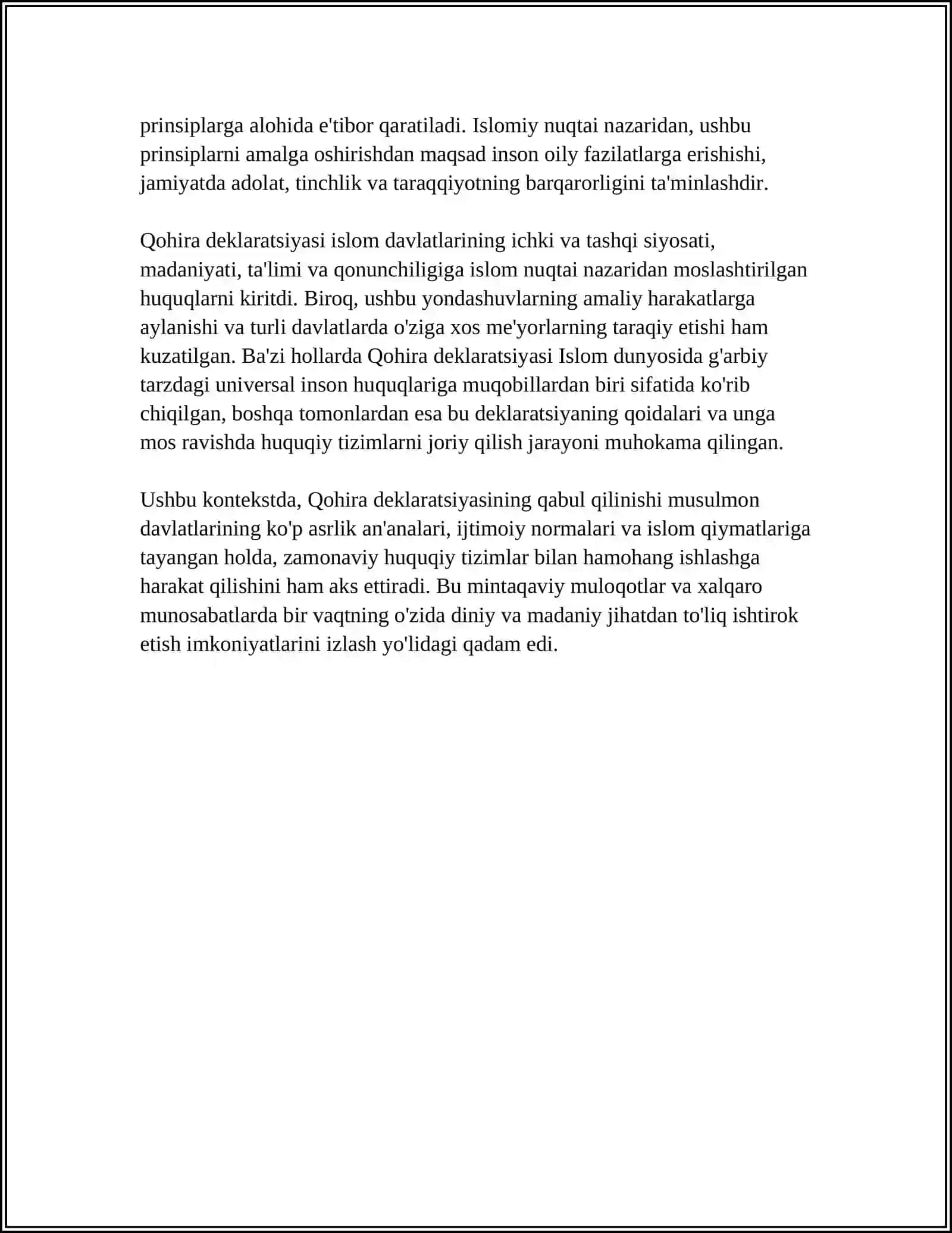 Qohira Deklaratsiyasi Tarixi va Mazmuni 4