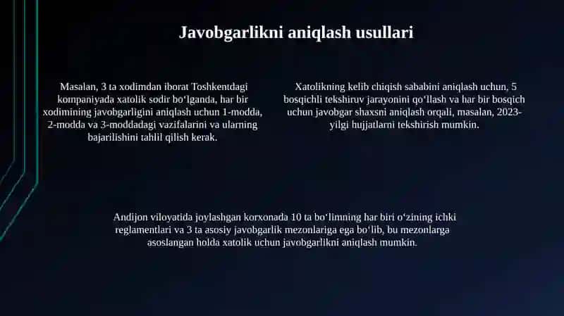 9-modda. Ayb uchun javobgarlik prinsipi 4