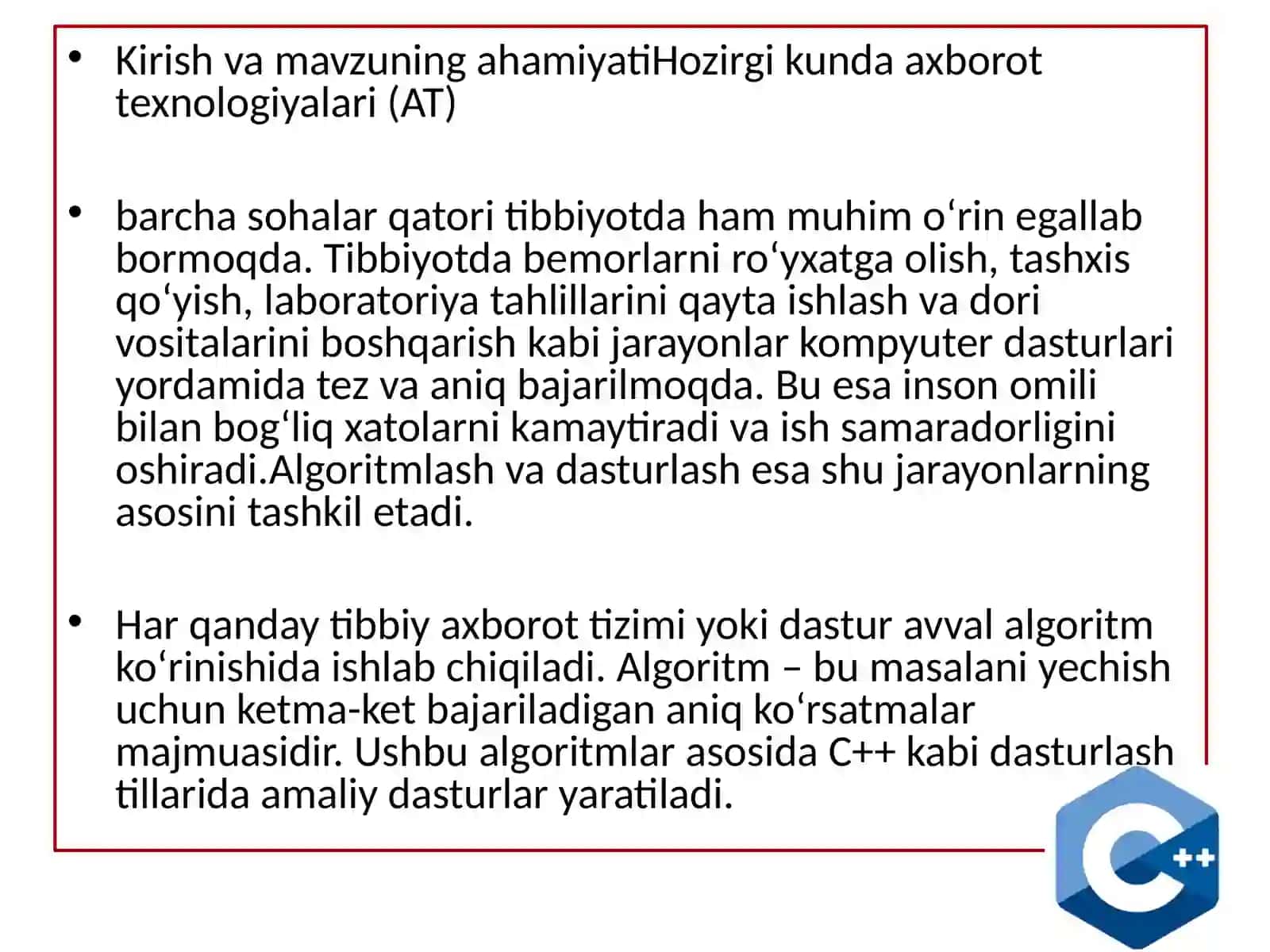 Tibbiyotda axborot texnologiya fanidan 4