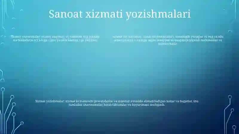 Sohaviy Ma'Lumot Axborot Hujatlari Va Sohaviy Xizmat Yozishmalari 4