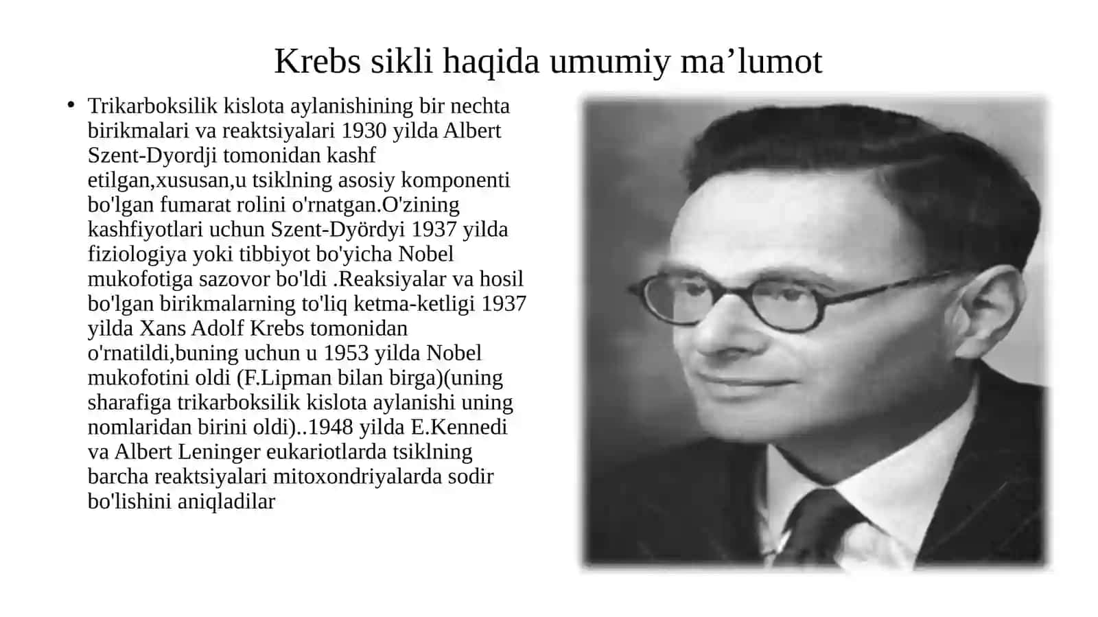 KREBS SIKLI VA UNING ENERGETIKASI 4