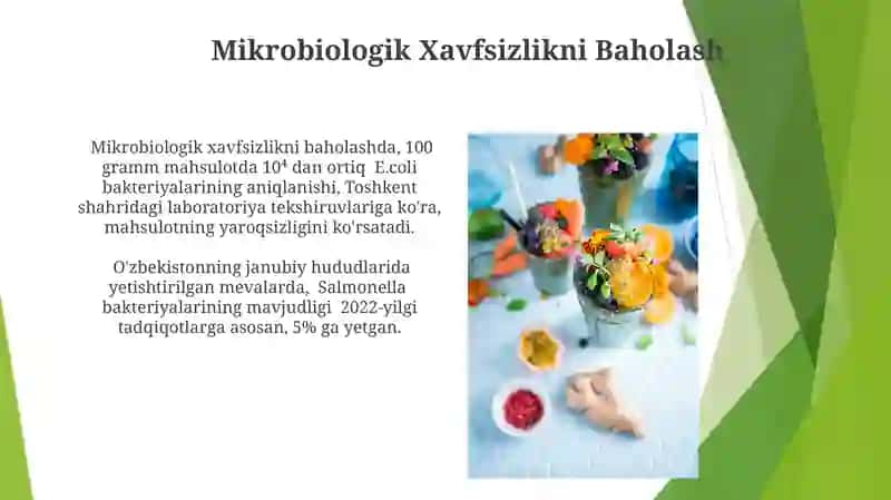 Tez buziluvchi ovqat mahsulotlarining toʻla sifatligini baxolash 4