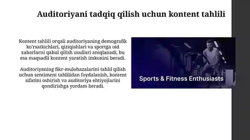 Sport mediasi va kontent tahlili auditoriyasi 4