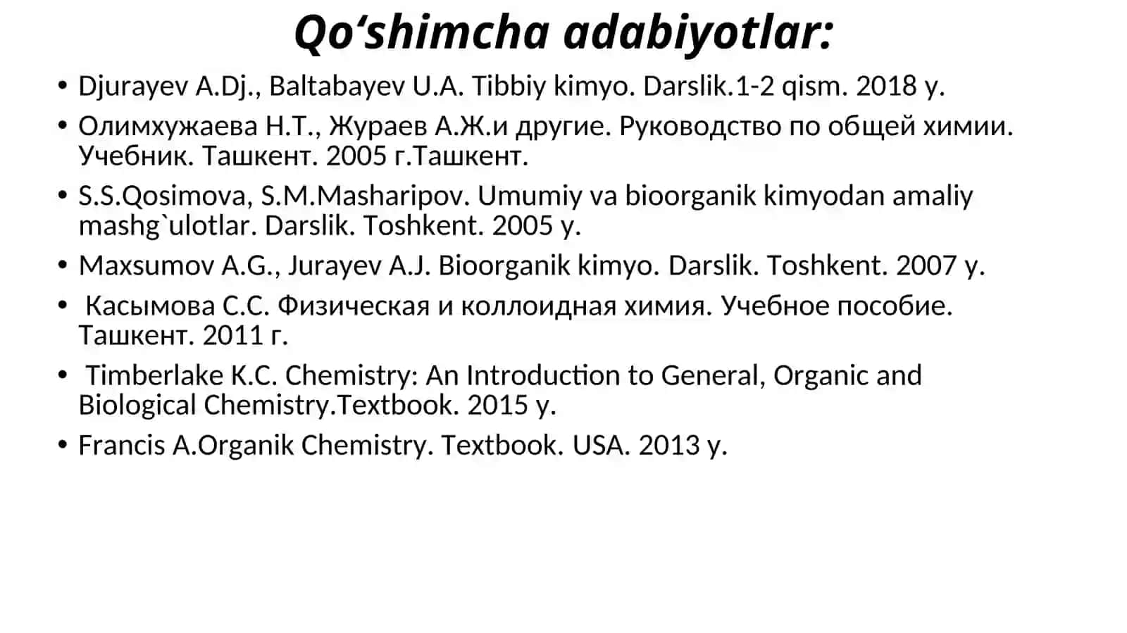 “TIBBIY KIMYO”FANI 4