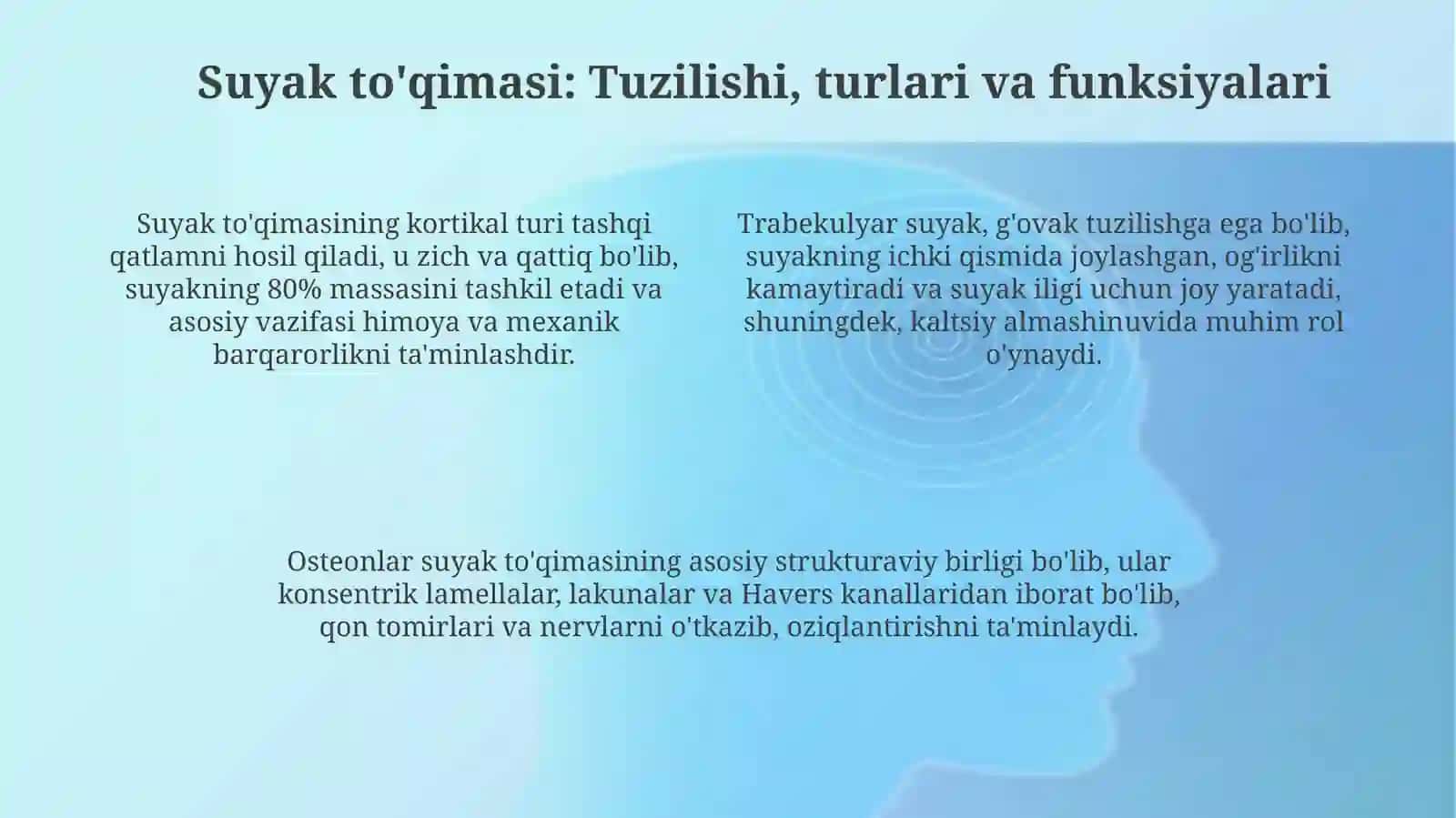 To'g'ay va suyak to'qimasi 4