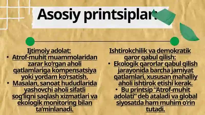 Ekologik Tenglik va Barqaror Rivojlanish Tamojillari 4