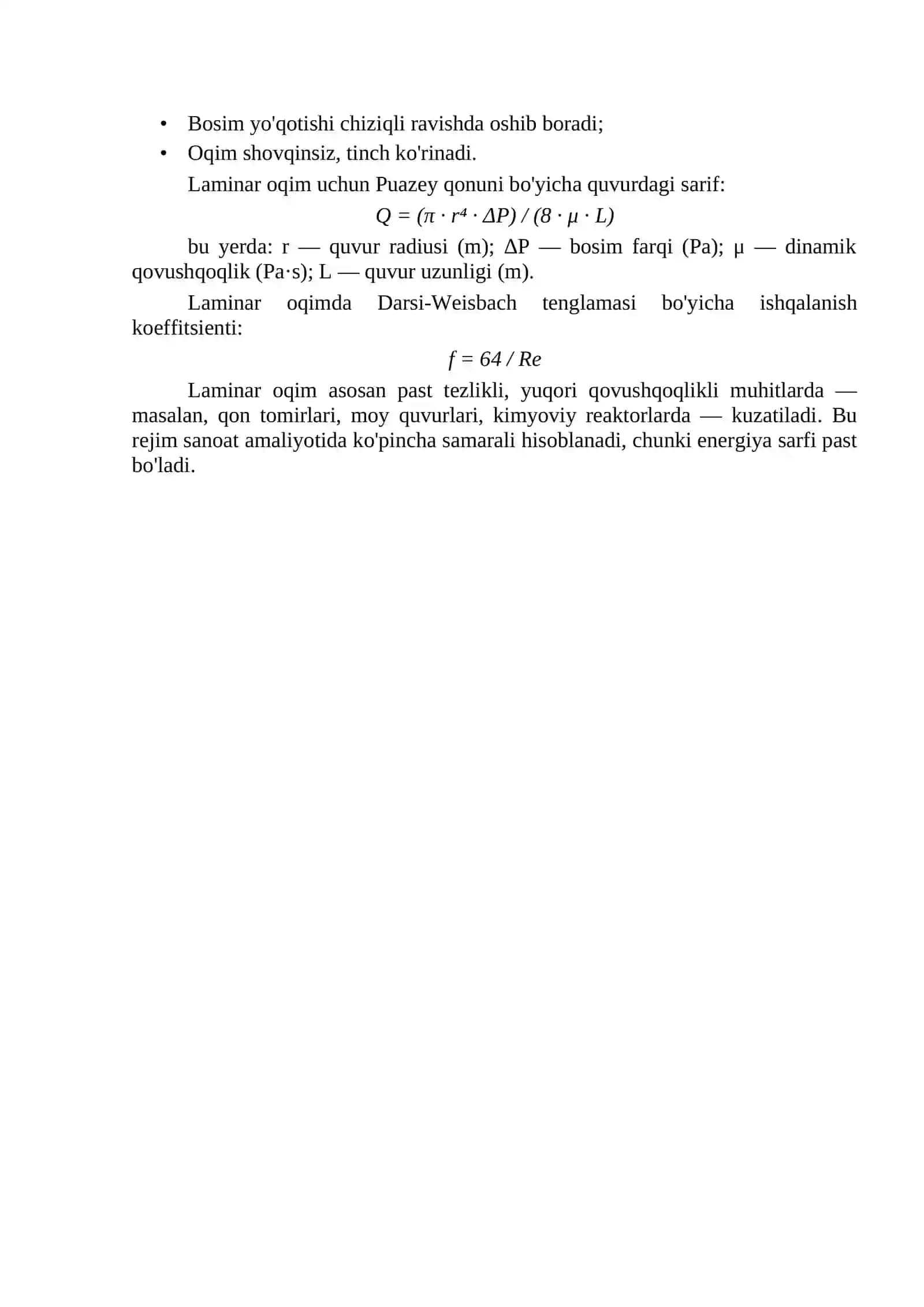 SUYUQLIK OQISHINING IKKI REJIMI: LAMINAR VA TURBULENT OQIM 4