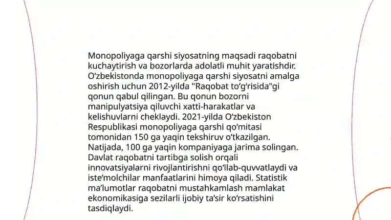 Iqtisodiy islohotlar va raqobatni oshirish 4