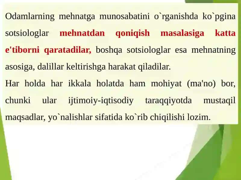 MEHNAT VA MEHNAT MUNOSABATLARINING IJTIMOIYMADANIY MUAMMOLARI 4