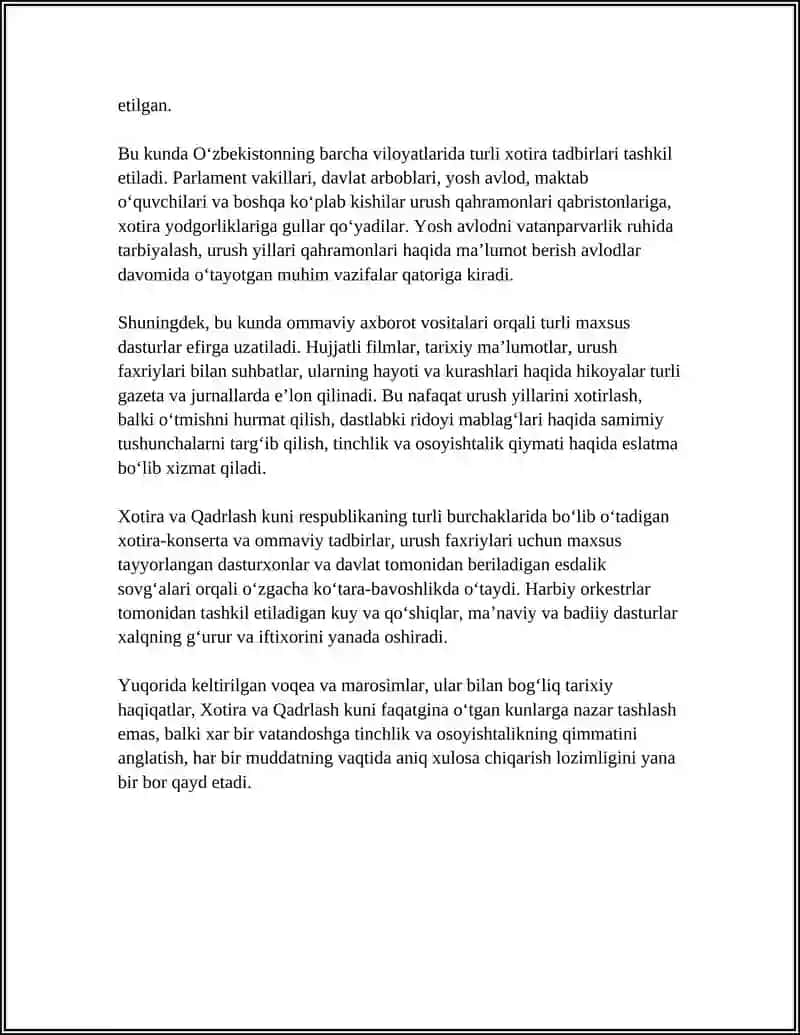 9-MAY XOTIRA VA QADRLASH KUNI 4