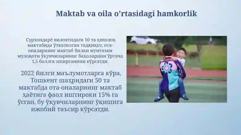 Yordamga muhtoj bolalarni ta‘lim tizimiga jalb etishda ota onalarning ro‘l 4