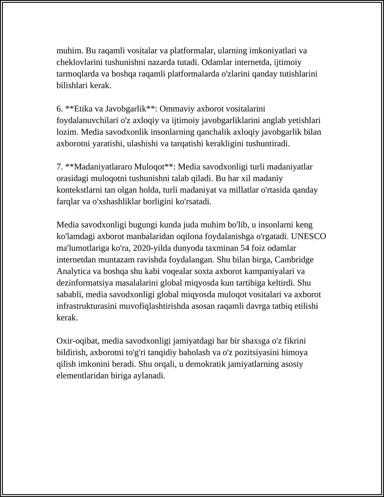 MEDIA SAVODHONLIK VA AHBOROT MADANIYATI EVOLYUTSIYASI VA JAMIYATDAGI AHAMIYATI 4